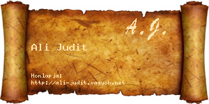 Ali Judit névjegykártya